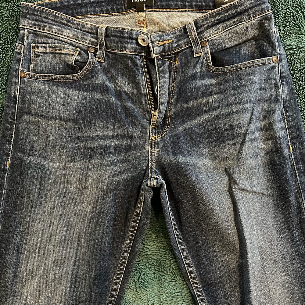 PAIGE Dark Blue Straight Leg Jeans
